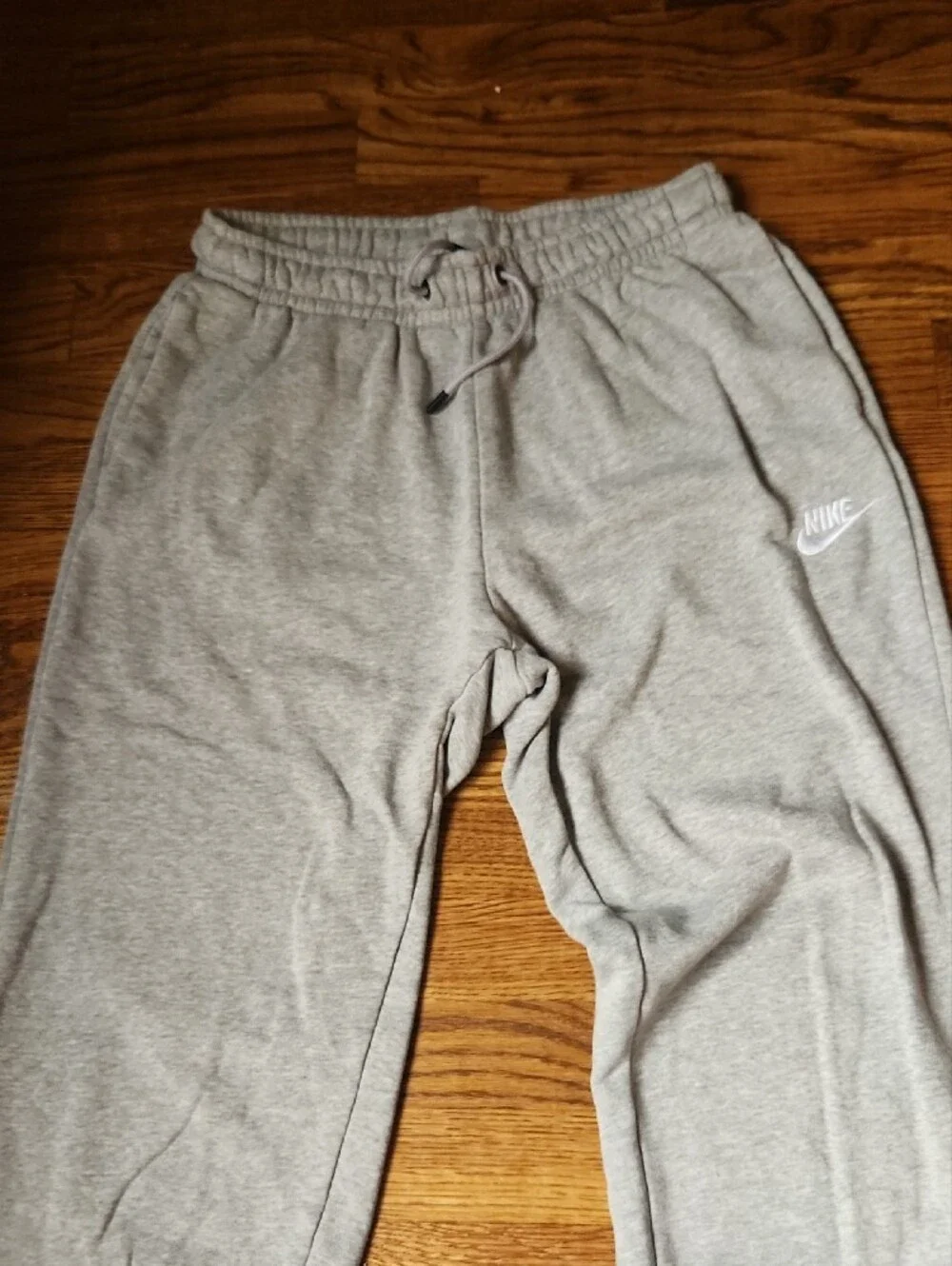 Nike Light Gray Fleece Joggers with White Logo